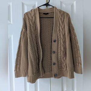 Quince Organic Cotton Oversized Cable Cardigan